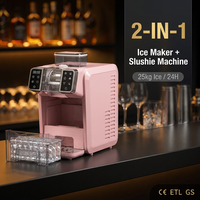 Machine à glaçons et smoothies 2-en-1 pour comptoir, entièrement automatique, refroidissement par compresseur, économe en énergie, pour la maison et les fêtes