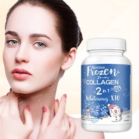 Capsules de collagène congelé 2-en-1 OEM Marque Privée pour la santé de la peau, éclaircissantes et antioxydantes, saveur fraîche, 60 capsules pour la beauté des femmes