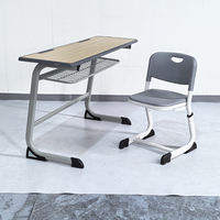 Meubles d'école modernes pour enfants personnalisables, structure en métal, bureau et chaise combinés en MDF, tables doubles pour étudiants, supérieur