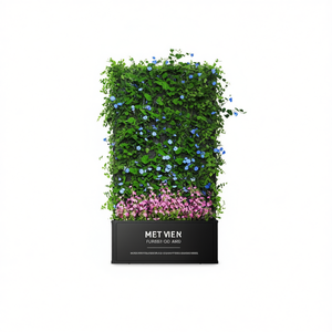 Jardinière d'extérieur avec panneau d'intimité, élégante jardinière pour espace extérieur, en acier galvanisé, résistante à l'eau - Product Image 1