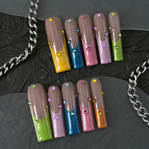 Uñas Acrílicas Cortas de Cobertura Completa al por Mayor, Marca Privada, Uñas Postizas de Alta Calidad, Hechas a Mano, de Lujo - Product Image 1