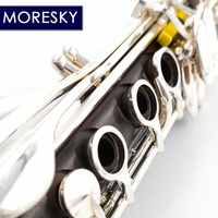MORESKY Clarinet Bb 17 Key Silver Plated Copper Grenadilla/Ebony Wood Sib Klarnet M1