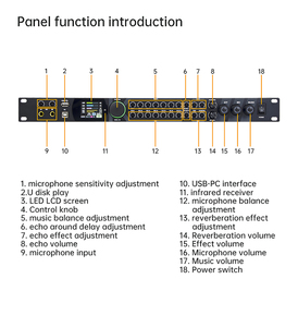 GAX-KT900S Professioneller DSP Digitaler Prozessor Audio-Equipment Effekt-Soundmixer Mit PC-Software USB-Player für KTV Hochzeit - Product Image 4