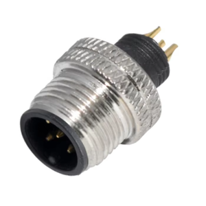 Connecteur d'aviation mâle M12 surmoulé 3, 4, 5, 8, 12, 17 broches, étanche IP67 pour applications automobiles et extérieures, -25~+85°C - Product Image 1