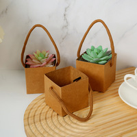 Boîte à fleurs en pot simple et étanche en papier Kraft à main carré succulent Mini plante verte Boîte à fleurs réutilisable
