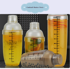 Juego de Coctelera de Plástico de 3 Piezas de 12 oz con Jigger y Colador Integrado para Bebidas de Té Boba - Product Image 4