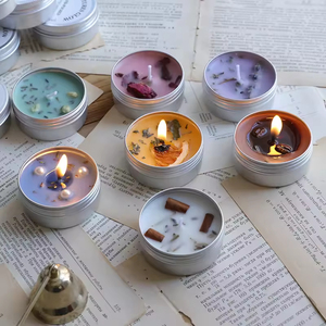 Wholesale Small Silver Jar Dried Flower Scented <b>Candles</b> Metal Tins Home Decor Handmade Ornament Gift Soy Wax Aromatherapy <b>Candle</b> - Product Image 2