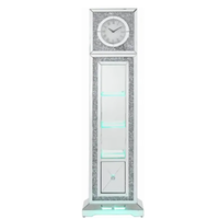 Horloge de grand-père Noralie de meubles de style nouveau 2022 avec LED, miroir et faux diamants pour le salon