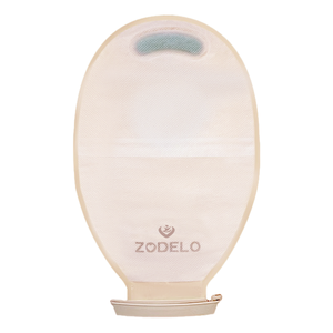 ZODELO Sacca per stomia monopezzo economica in tessuto non tessuto leggero, tagliabile 20-65mm, con filtro al carbone assorbente odori, certificata CE Classe II - Product Image 2