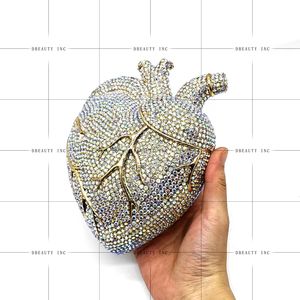 Unique Classic Fashion Evening <b>Clutch</b> Bag for Women with Sparkling Rhinestone Heart Shape for Party Prom - Product Image 5