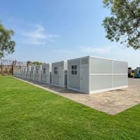 Casa Contenedor Plegable de 20 Pies con Ventana Antirrobo, Cabina Prefabricada Desplegable para Alojamiento Temporal en Obras de Construcción