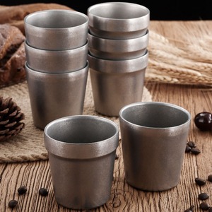 Tazza Vintage in Acciaio Inox 304 per Acqua e Birra, Antiscottatura, Grigio Fiocco di Neve, per Uso Commerciale - Product Image 3