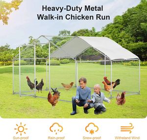 Recinto per Polli in Metallo Zincato a Forma di Arco con Copertura Impermeabile per Allevamento di Galline, Anatre e Conigli in Giardino - Product Image 6