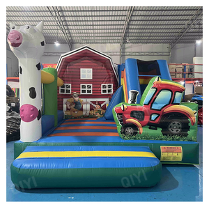 Maison gonflable de rebond d'aventure commerciale de jungle avec la girafe de zèbre de singe pour le jeu extérieur d'enfants - Product Image 1