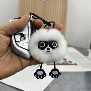 Vente en gros Nouveauté 2025 Porte-clés et pendentifs panda en peluche mignons, imitation fourrure de lapin, pour voiture et sac - Product Image 4