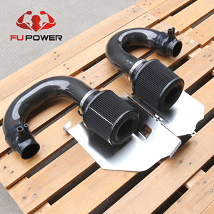 Kit d'admission d'air froid et pare-chaleur Fupower en fibre de carbone sèche à double entrée pour <span class=keywords><strong>Mercedes</strong></span> Benz C63 <span class=keywords><strong>AMG</strong></span> (W205) C63s GLC63 3 pouces - Product Image 3