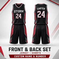 Conjunto de Uniforme de Baloncesto Personalizado y Duradero, Camiseta y Pantalones Cortos Sublimados, Transpirables y que Absorben la Humedad, para Escuela/Club, al por Mayor