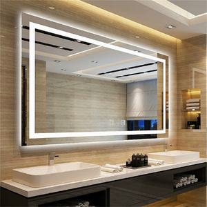 Hot Sales Wall-mounted <b>Square</b> Glass LED Bathroom Mirror Luminous Mirror Defogging Function - Product Image 1
