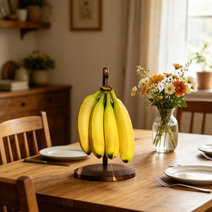 Organizzatore per Dispensa Domestica in Legno di Banano con Base Rotonda Stabile, Braccio Curvo Anti-Caduta e Finitura Senza Bave, Personalizzato in Fabbrica - Product Image 3