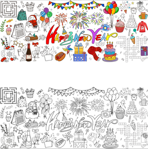 2026 tovaglia colorata del <span class=keywords><strong>capodanno</strong></span> che disegna Graffiti usa e getta sfondo del Festival - Product Image 3