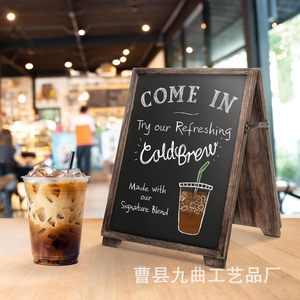 ขาตั้งเมนูไม้กระดานดำแบบมีกรอบ ดีไซน์เรียบง่ายสไตล์ชนบท สำหรับร้านอาหารและคาเฟ่ ทำด้วยมือพร้อมลวดลายไม่สม่ำเสมอ 1 ชิ้น - Product Image 4