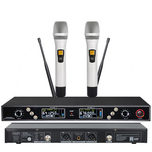 ไมโครโฟน UHF แบบสองช่อง640-690MHz ไมโครโฟนไร้สายปรับแต่งได้คุณภาพสูง CB7688-3 - Product Image 5