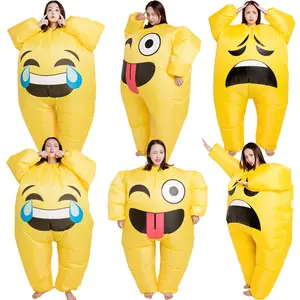 Disfraz de cara sonriente para bebés y adultos, disfraz inflable para fiesta de Halloween y Navidad