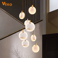 Plafonnier led suspendu en pierre naturelle au design moderne, luminaire décoratif d'intérieur, idéal pour un loft, un restaurant