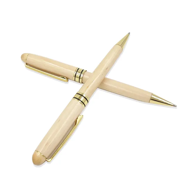 Ramah Lingkungan Kayu Maple Ballpoint Pen 0.5 MM Pulpen Kayu Kantor Pena