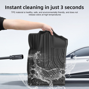 แผ่นรองพื้นรถยนต์กันน้ำทุกสภาพอากาศสำหรับ Toyota FAW <span class=keywords><strong>Vellfire</strong></span> ปี 19-23 สีดำ แบบสั่งทำพิเศษ ทนทาน ไร้กลิ่น สำหรับด้านหน้าและด้านหลัง - Product Image 2