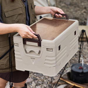 Boîte de rangement extérieure en plastique, anti-poussière, portable, pliable, grande capacité, pour le camping, avec porte latérale, organiseur de voiture intelligent - Product Image 3