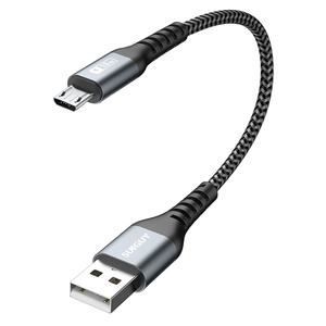 Cable Retráctil de Carga Rápida SUNGUY Ecológico de Nailon Trenzado Tipo-A a Micro-B de 18W para Teléfono y Portátil con 3 Años de Garantía - Product Image 1