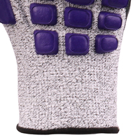 XINGYU CE EN388 Gants de sécurité anti-coupure 13G HPPE Nitrile Sandy Latex Dots Résistant aux coupures TPR Gants de travail résistants aux chocs