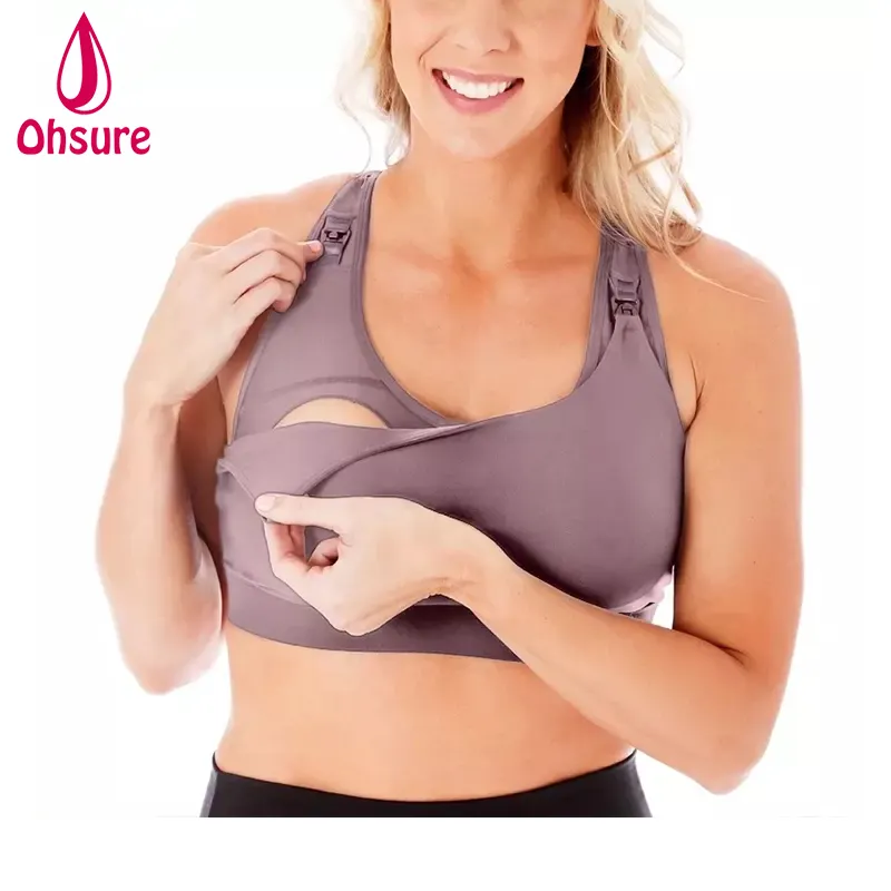 Sujetador de maternidad de gran venta, ropa de Yoga, cierre lateral sin Alambre de nailon, Sujetador de lactancia, ropa deportiva para mujer, ropa de Fitness y Yoga