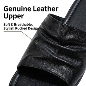 Yearning Women's Genuine Leather Outdoor Soft Breathable Comfort Anti-Slippery High Heel 2cm <b>EVA</b> Outsole Spring Summer Fashion - Product Image 4