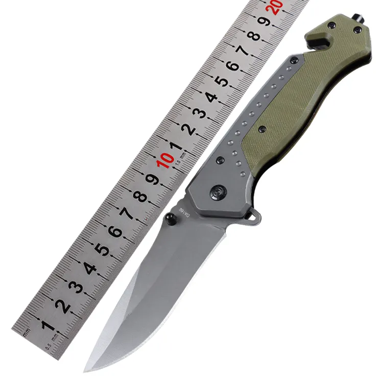 Cuchillo plegable de titanio para exteriores, hoja de acero 3CR13, supervivencia en el desierto, cuchillo de caza con mango G10