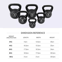 Poids de gymnastique russes en gros coque en plastique 10kg ensemble kettlebell de ciment de sable noir