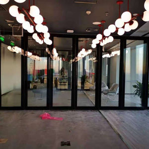 Cloison mobile moderne en aluminium à rail suspendu en gros |   Panneau de bureau mobile en verre coulissant à double vitrage insonorisant - Product Image 6