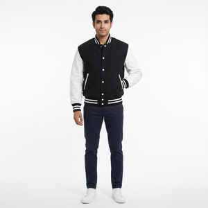 FINER THREADS Chaqueta Varsity de Invierno para Hombre, Diseño Personalizado de Alta Calidad, Cuello Alto, Botones Cubiertos, Logotipo - Product Image 1