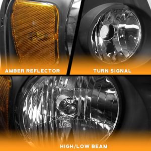 Faro Delantero OVOVS para Lado del Conductor y Pasajero con Carcasa Negra, Lente Transparente y Reflector Ámbar para Ford F-150 2004 2005 2006 2007 <span class=keywords><strong>2008</strong></span> - Product Image 2