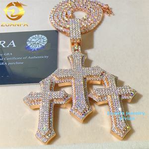 Liontin perak murni 925 Moissanite pria lulus tes berlian Hip Hop mode Iced Out liontin Moissanite - Product Image 2