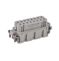 Connecteur industriel rectangulaire robuste WEVEL HA-016-M/F, 16 broches, 10A 250V, IP65, cuivre plaqué argent, alliage d'aluminium moulé sous pression