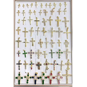 Pendentif <span class=keywords><strong>Croix</strong></span>/Chapelet Jésus en CZ <span class=keywords><strong>de</strong></span> couleur tendance CH-LHP2378, plaqué or, pendentif religieux en cuivre, pendentif <span class=keywords><strong>croix</strong></span> en CZ, vente en gros - Product Image 3