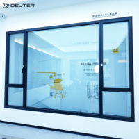 Ventana Abatible y Giratoria de Aluminio con Aislamiento Acústico, 1.8 mm de Espesor, Ventana de Aleación de Aluminio con Rotura de Puente Térmico para Dormitorio
