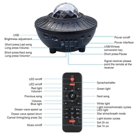 Ciel étoilé galaxie projecteur veilleuse enfant Bluetooth haut-parleur USB lecteur de musique étoile océan vague romantique lampe de Projection