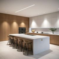 AisDecor Meubles de cuisine classiques de luxe en placage de bois naturel, îlots de cuisine, aménagement personnalisé de toute la maison, armoires de cuisine