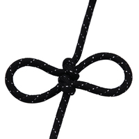 Dentelle à triple point de tissage sergé, ronde, 4,5 mm, avec fil métallique intégré pour un effet lumineux linéaire sur les chaussures