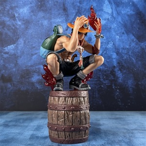 Figura de Acción de One Piece, Portgas D. Ace, Efecto de Fuego, Cabeza Doble Intercambiable, Manos Intercambiables, Postura en Cuclillas, Modelo de Estatua de <span class=keywords><strong>Anime</strong></span>, Adorno - Product Image 2