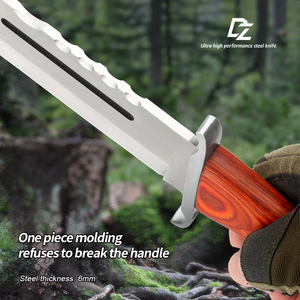 Cuchillo Táctico de Supervivencia Personalizable, Hoja de Acero Inoxidable de Alta Calidad, Funda de Madera y Plástico, DIY OEM, Cuero - Product Image 2