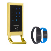 Serrure de casier électronique RFID durable et antivol avec déverrouillage par mot de passe de bracelet en alliage de zinc gratuit pour la salle de sport et le spa